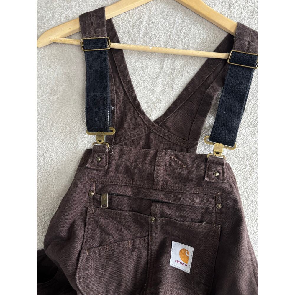 Carhartt Dark Brown Bib Overalls XL 104031 - Picture 13 of 16